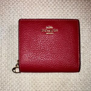 Coach Snap Wallet in Cherry Red